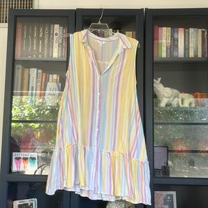 Time & Tru Button Down Ruffle Hem Dress